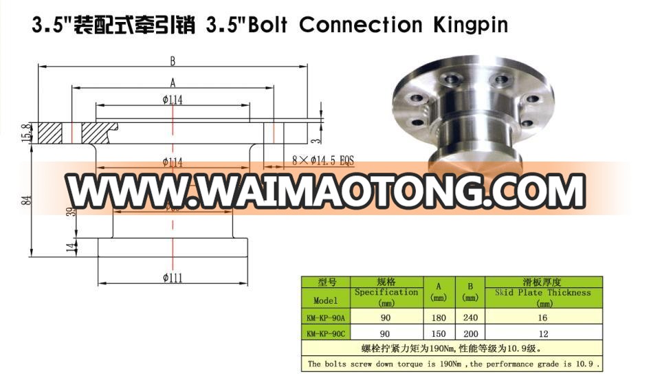 Spare Parts Used Trailer Truck Semi-Trailer Parts for Kingpin